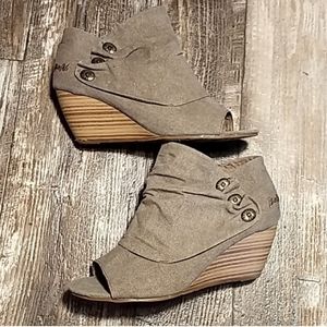 Blowfish Canvas Peep Toe Wedges